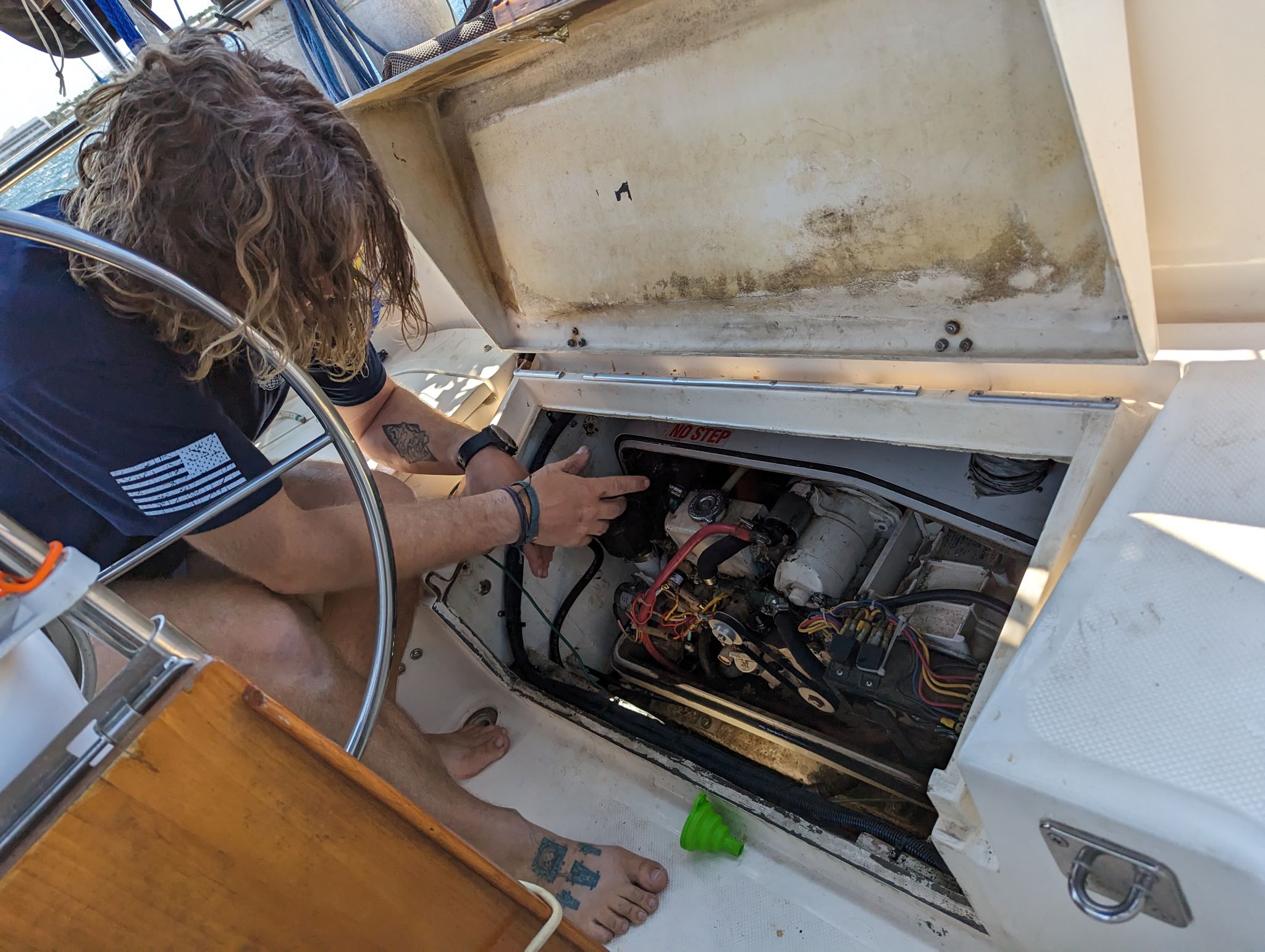 Justin working on a generator